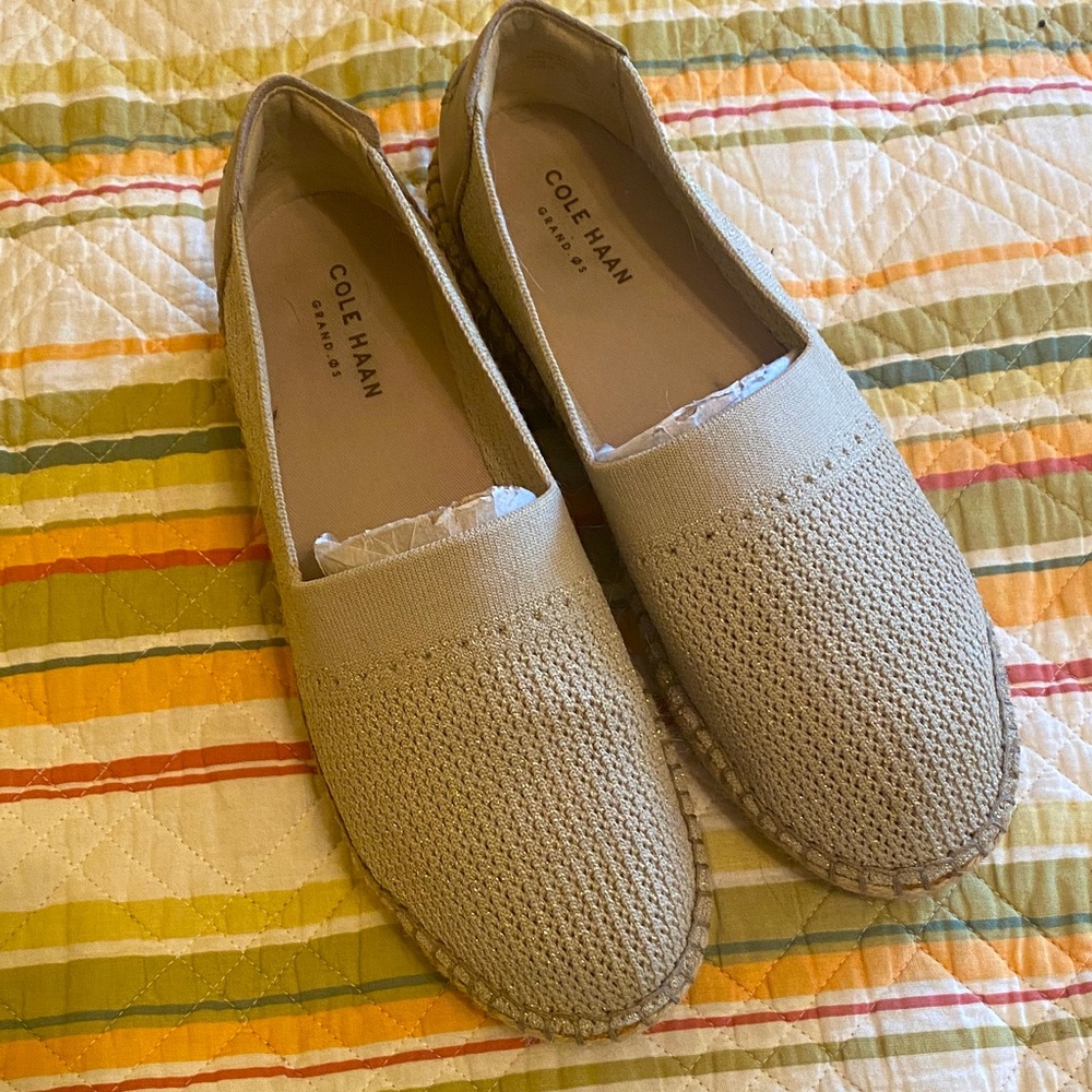 Cole Haan Cloudfeel Cream sparkle Espadrilles 8